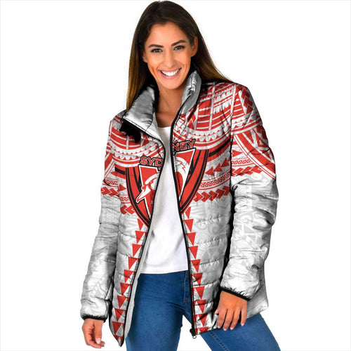 Personalized Sydney Swans Padded Jacket Polynesian Tribal Pattern Heritage Football
