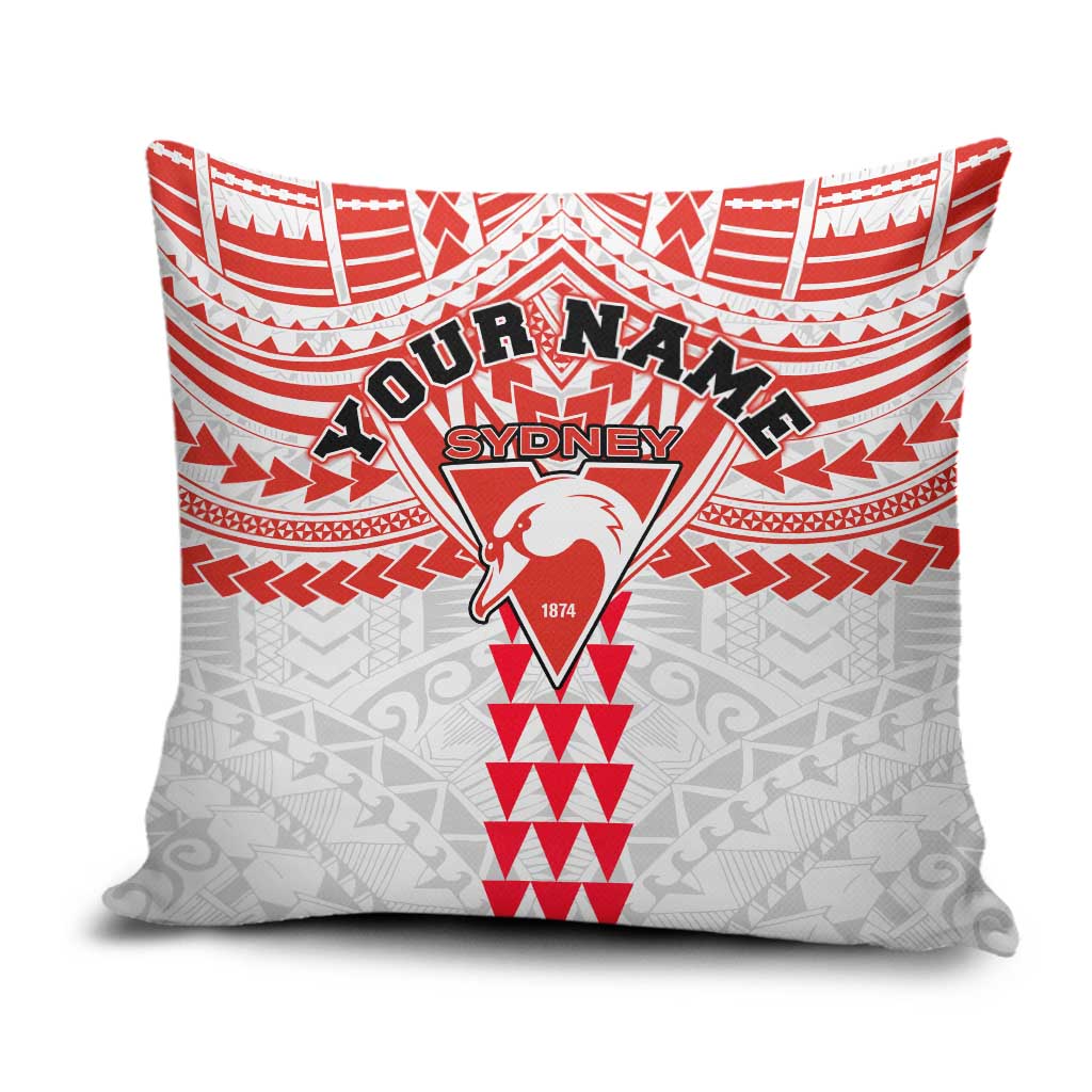 Personalized Sydney Swans Pillow Cover Polynesian Tribal Pattern Heritage Football