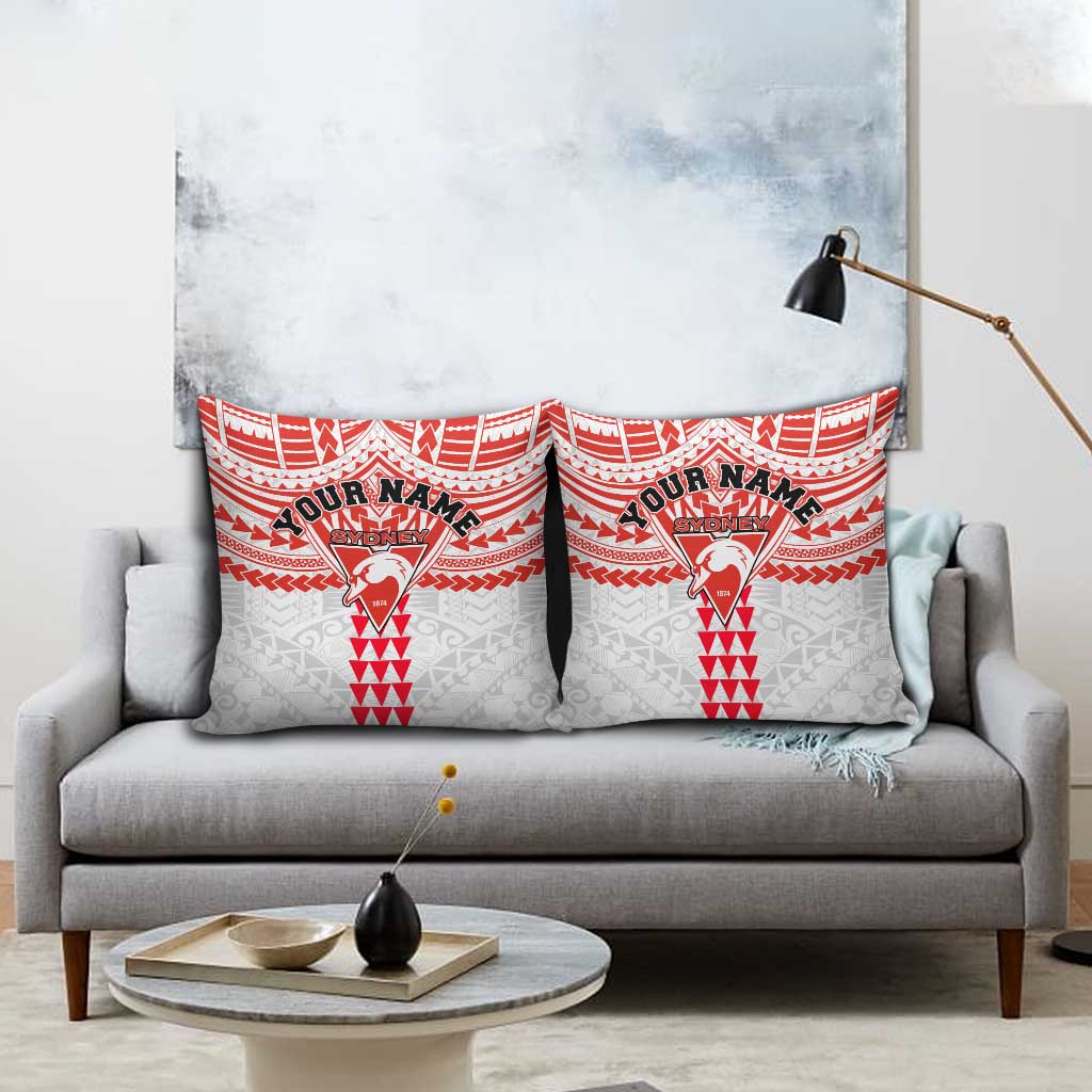 Personalized Sydney Swans Pillow Cover Polynesian Tribal Pattern Heritage Football