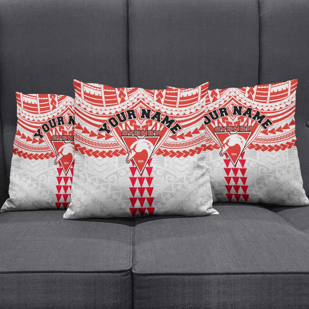 Personalized Sydney Swans Pillow Cover Polynesian Tribal Pattern Heritage Football
