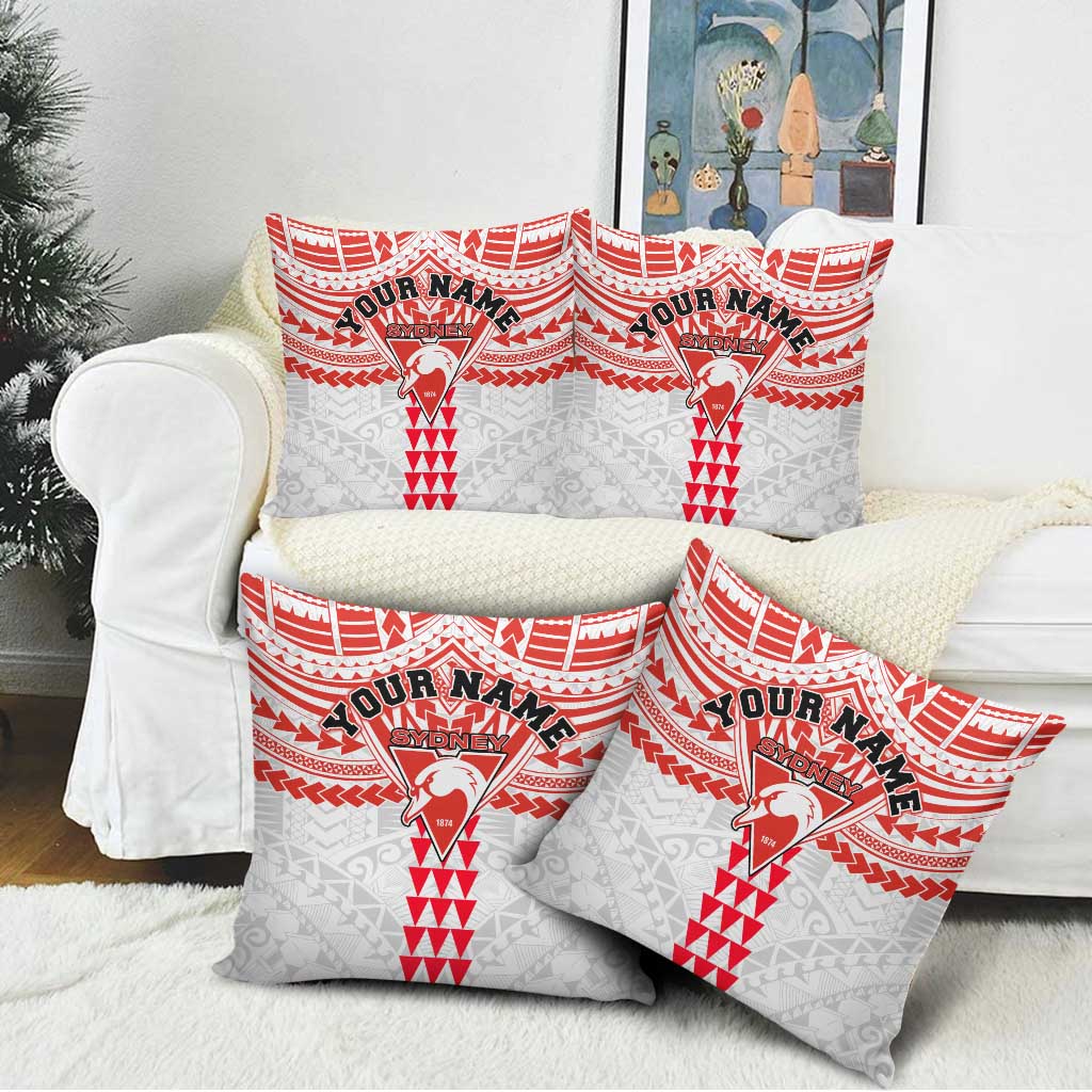 Personalized Sydney Swans Pillow Cover Polynesian Tribal Pattern Heritage Football