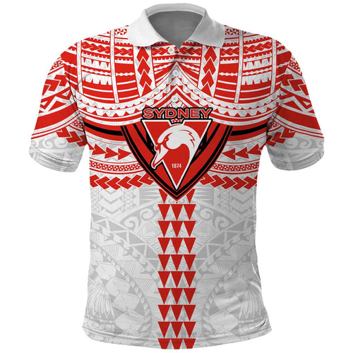 Personalized Sydney Swans Polo Shirt Polynesian Tribal Pattern Heritage Football