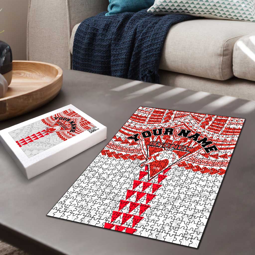 Personalized Sydney Swans Puzzle Polynesian Tribal Pattern Heritage Football