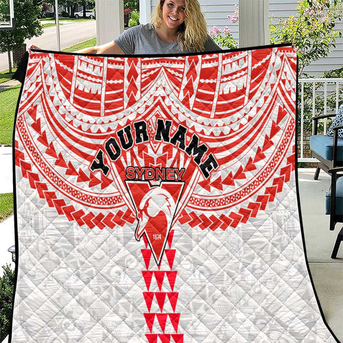 Personalized Sydney Swans Quilt Polynesian Tribal Pattern Heritage Football