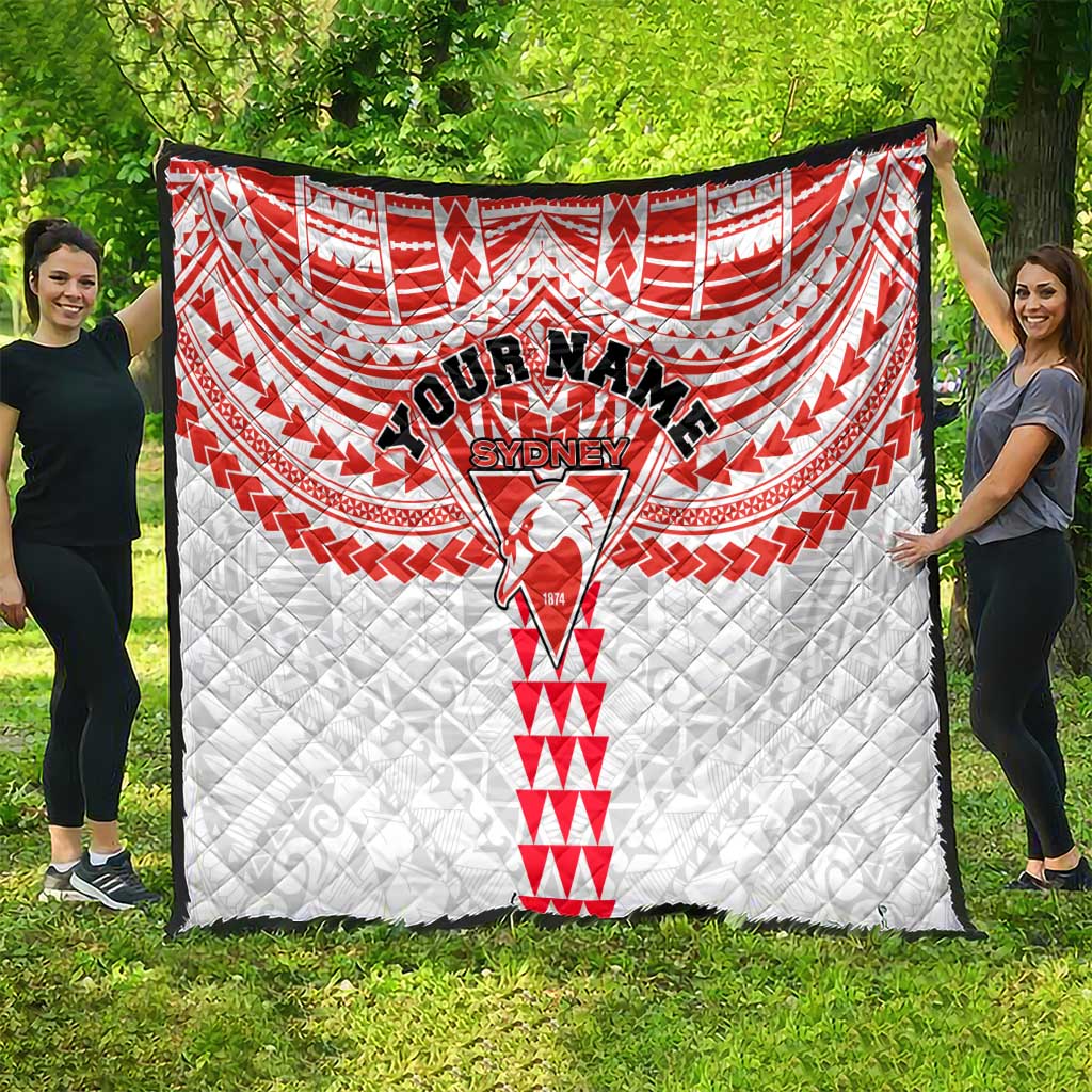 Personalized Sydney Swans Quilt Polynesian Tribal Pattern Heritage Football