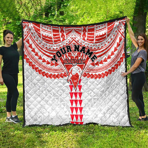 Personalized Sydney Swans Quilt Polynesian Tribal Pattern Heritage Football