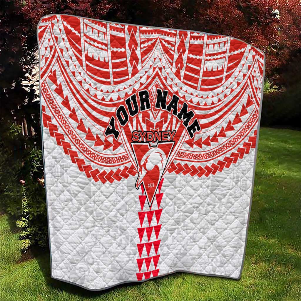 Personalized Sydney Swans Quilt Polynesian Tribal Pattern Heritage Football