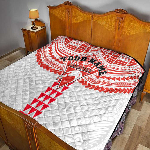Personalized Sydney Swans Quilt Polynesian Tribal Pattern Heritage Football
