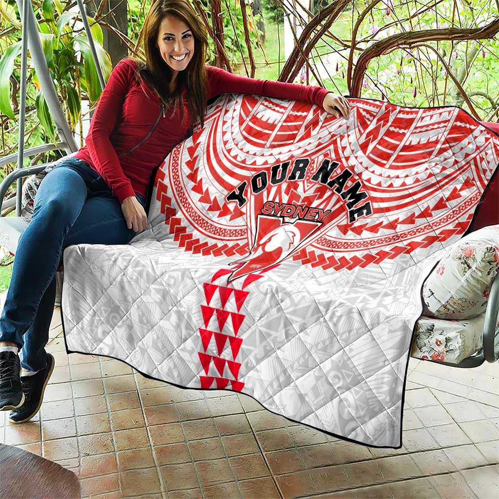 Personalized Sydney Swans Quilt Polynesian Tribal Pattern Heritage Football