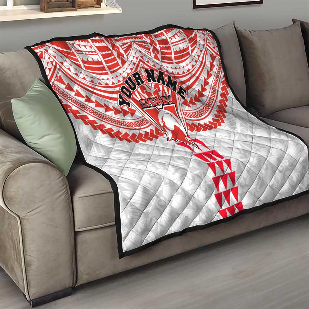 Personalized Sydney Swans Quilt Polynesian Tribal Pattern Heritage Football