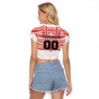 Personalized Sydney Swans Raglan Cropped T Shirt Polynesian Tribal Pattern Heritage Football