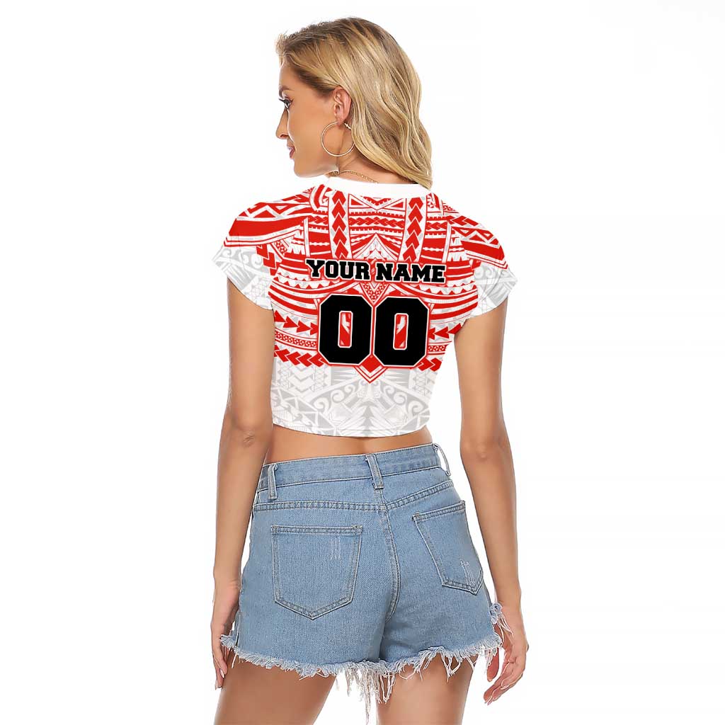 Personalized Sydney Swans Raglan Cropped T Shirt Polynesian Tribal Pattern Heritage Football