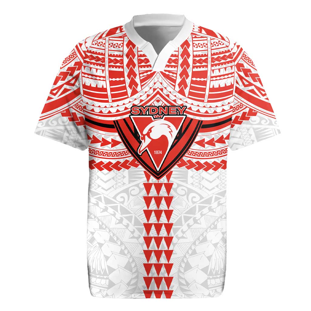 Personalized Sydney Swans Rugby Jersey Polynesian Tribal Pattern Heritage Football