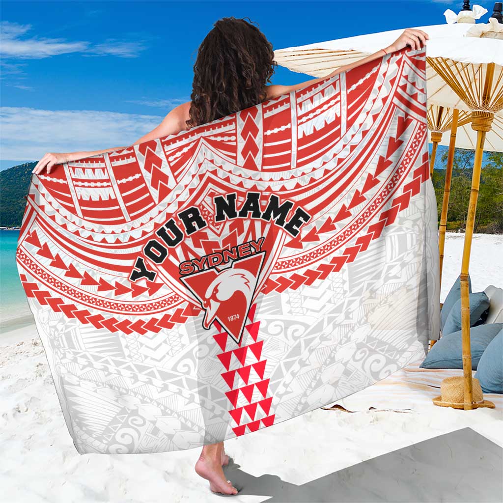 Personalized Sydney Swans Sarong Polynesian Tribal Pattern Heritage Football