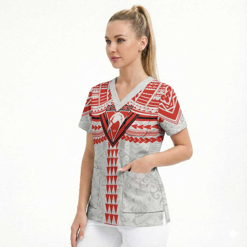 Personalized Sydney Swans Scrub Top Polynesian Tribal Pattern Heritage Football