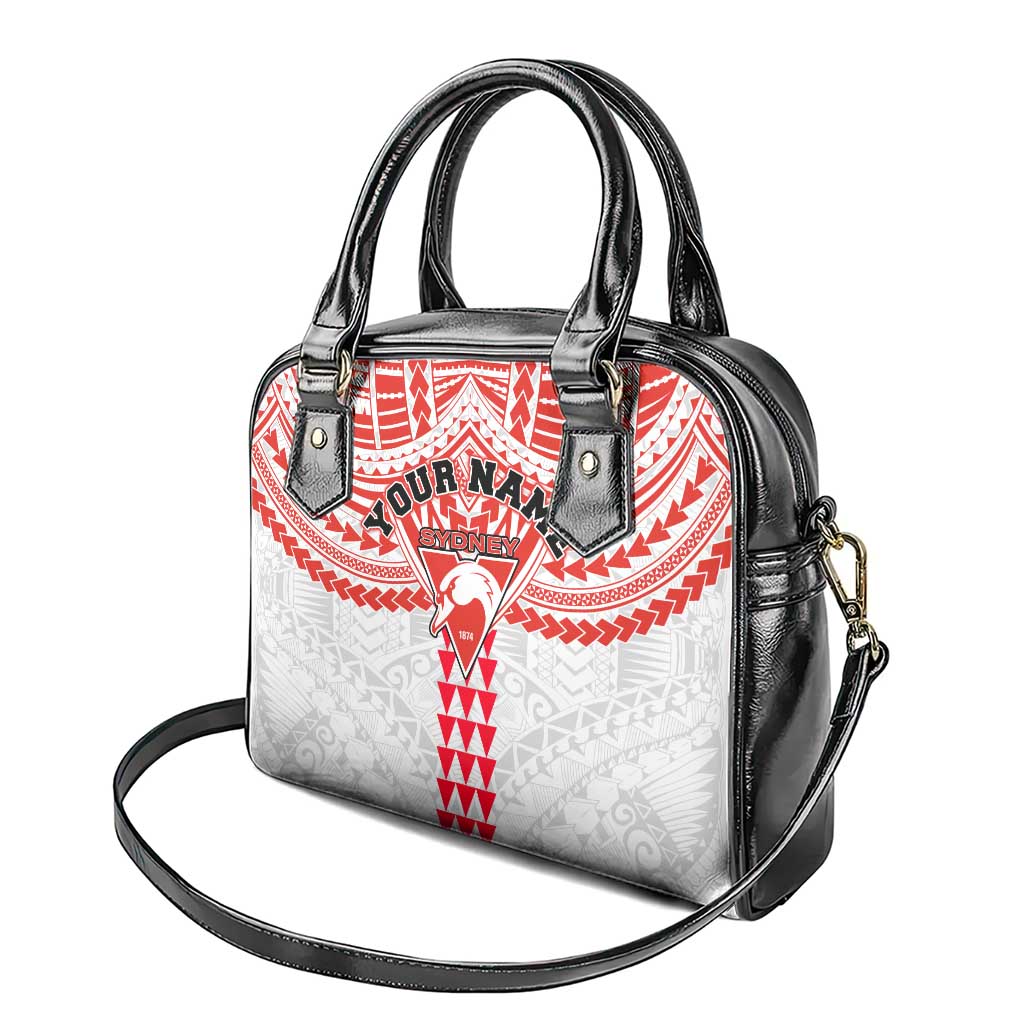 Personalized Sydney Swans Shoulder Handbag Polynesian Tribal Pattern Heritage Football