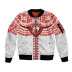 Personalized Sydney Swans Sleeve Zip Bomber Jacket Polynesian Tribal Pattern Heritage Football