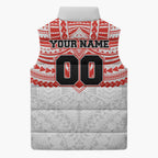 Personalized Sydney Swans Sleeveless Puffer Jacket Polynesian Tribal Pattern Heritage Football