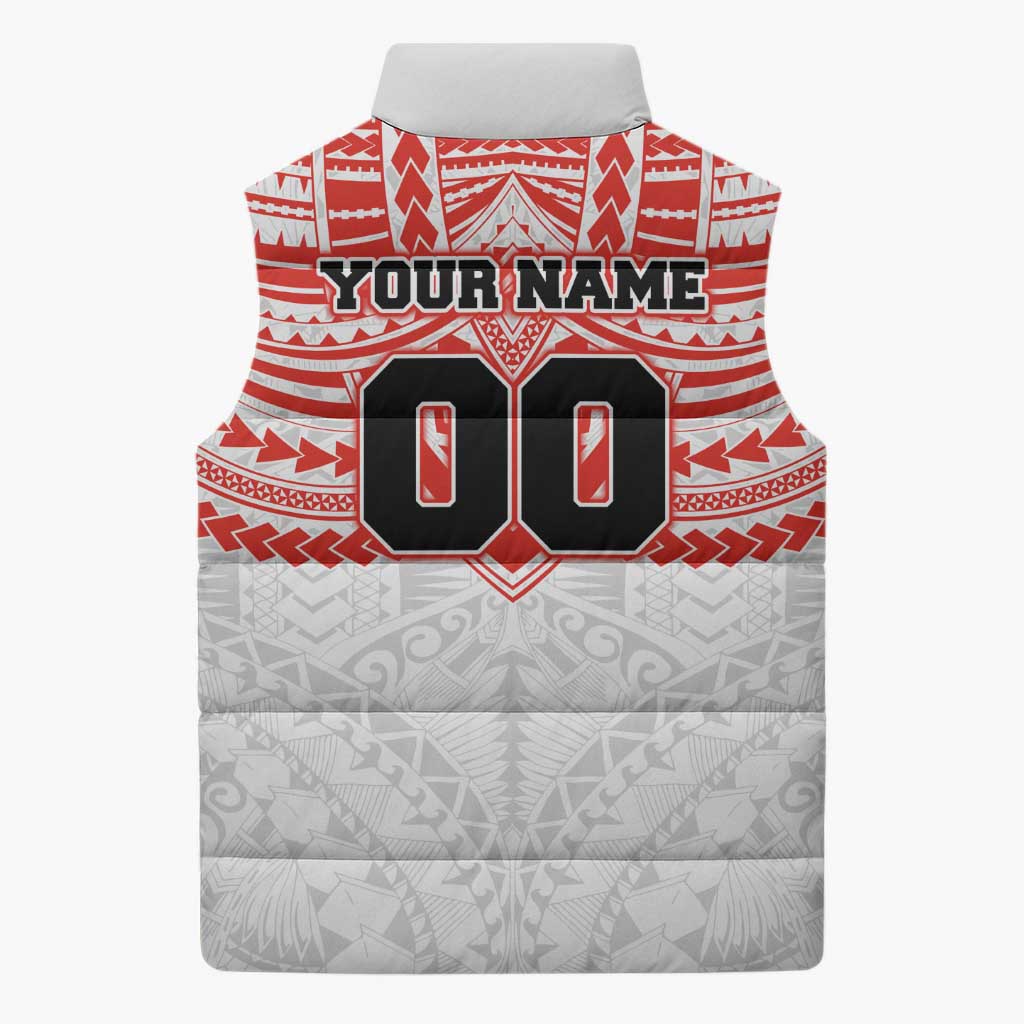Personalized Sydney Swans Sleeveless Puffer Jacket Polynesian Tribal Pattern Heritage Football