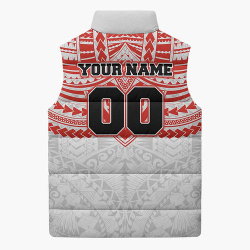 Personalized Sydney Swans Sleeveless Puffer Jacket Polynesian Tribal Pattern Heritage Football