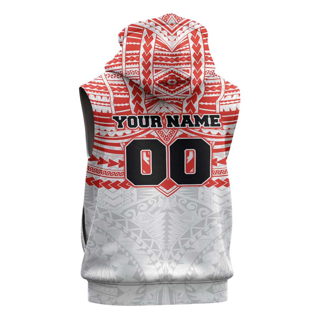Personalized Sydney Swans Sleeveless Zip Hoodie Polynesian Tribal Pattern Heritage Football