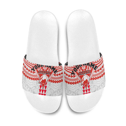 Personalized Sydney Swans Slide Sandals Polynesian Tribal Pattern Heritage Football
