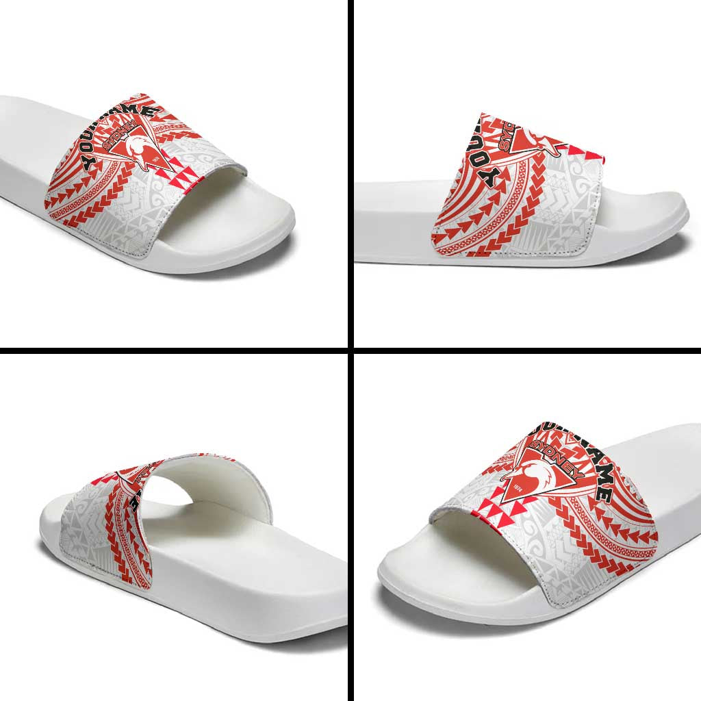 Personalized Sydney Swans Slide Sandals Polynesian Tribal Pattern Heritage Football