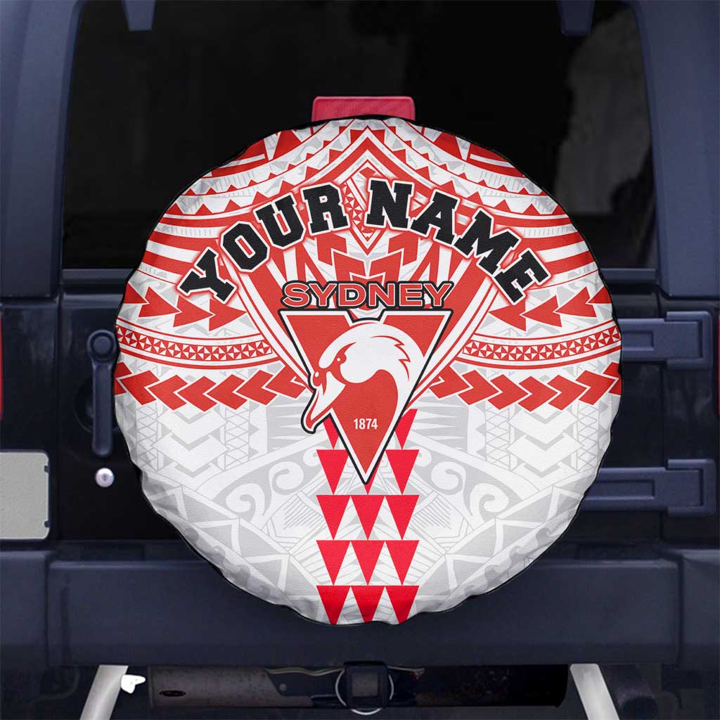 Personalized Sydney Swans Spare Tire Cover Polynesian Tribal Pattern Heritage Football
