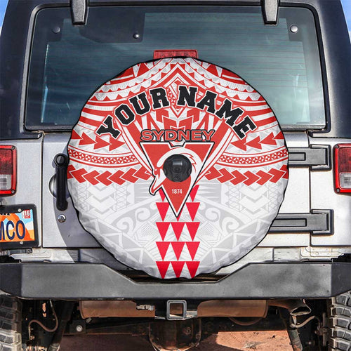 Personalized Sydney Swans Spare Tire Cover Polynesian Tribal Pattern Heritage Football