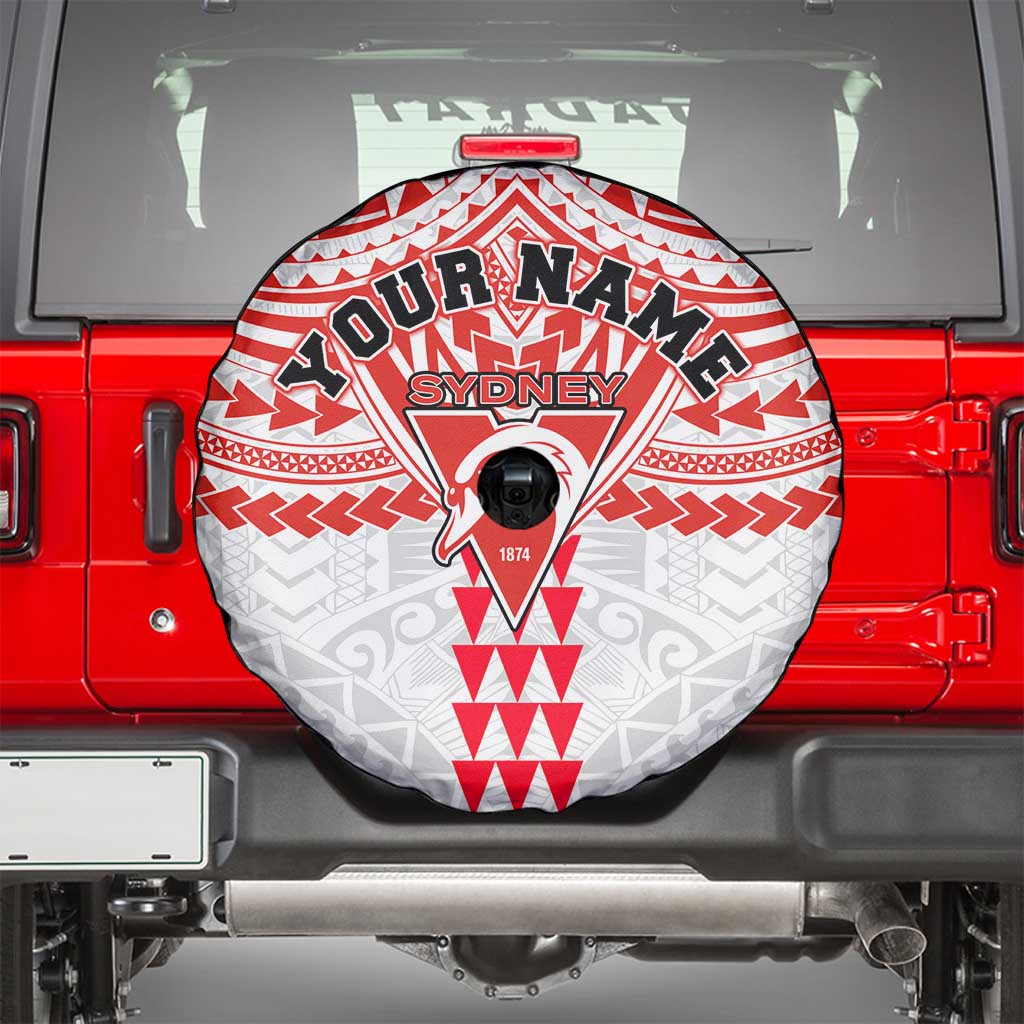 Personalized Sydney Swans Spare Tire Cover Polynesian Tribal Pattern Heritage Football