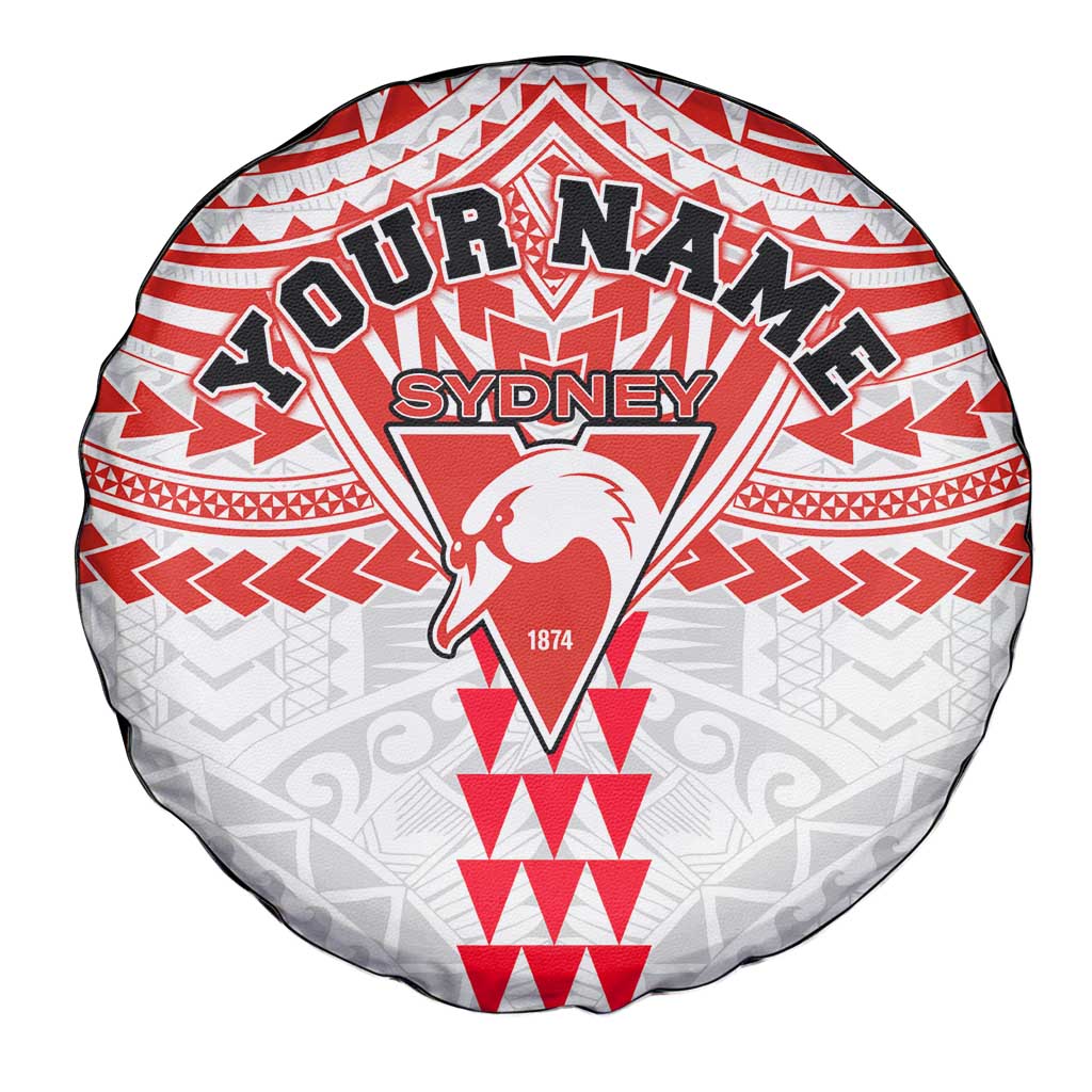 Personalized Sydney Swans Spare Tire Cover Polynesian Tribal Pattern Heritage Football