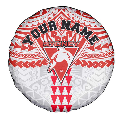 Personalized Sydney Swans Spare Tire Cover Polynesian Tribal Pattern Heritage Football