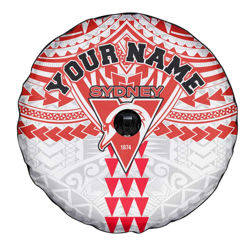 Personalized Sydney Swans Spare Tire Cover Polynesian Tribal Pattern Heritage Football