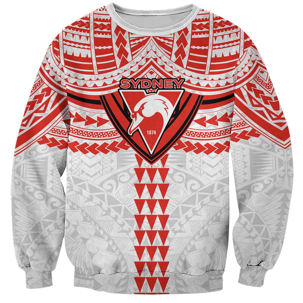 Personalized Sydney Swans Sweatshirt Polynesian Tribal Pattern Heritage Football