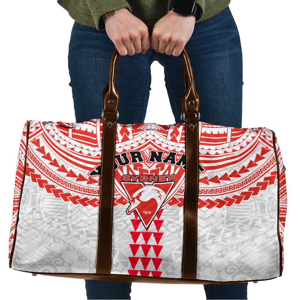 Personalized Sydney Swans Travel Bag Polynesian Tribal Pattern Heritage Football