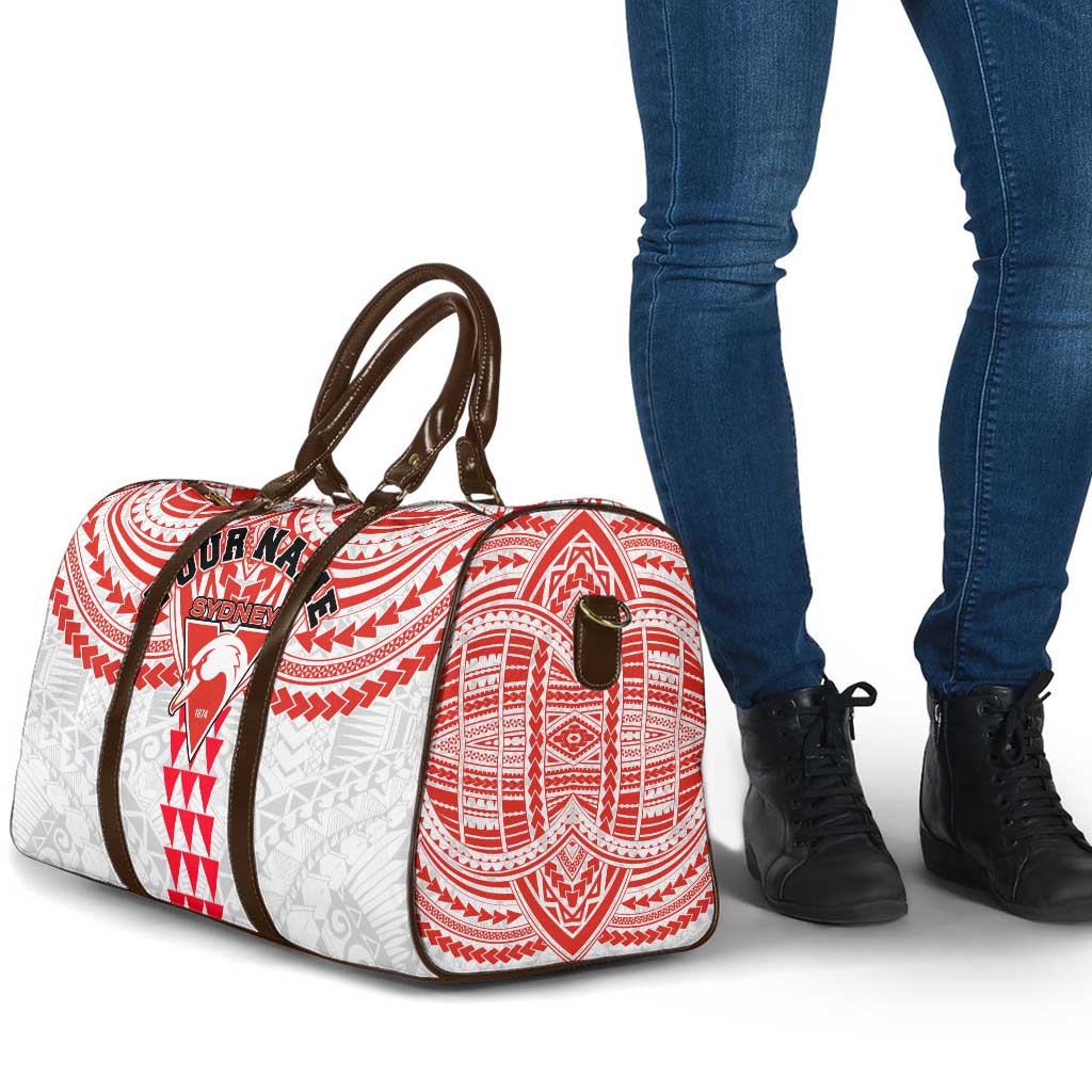 Personalized Sydney Swans Travel Bag Polynesian Tribal Pattern Heritage Football