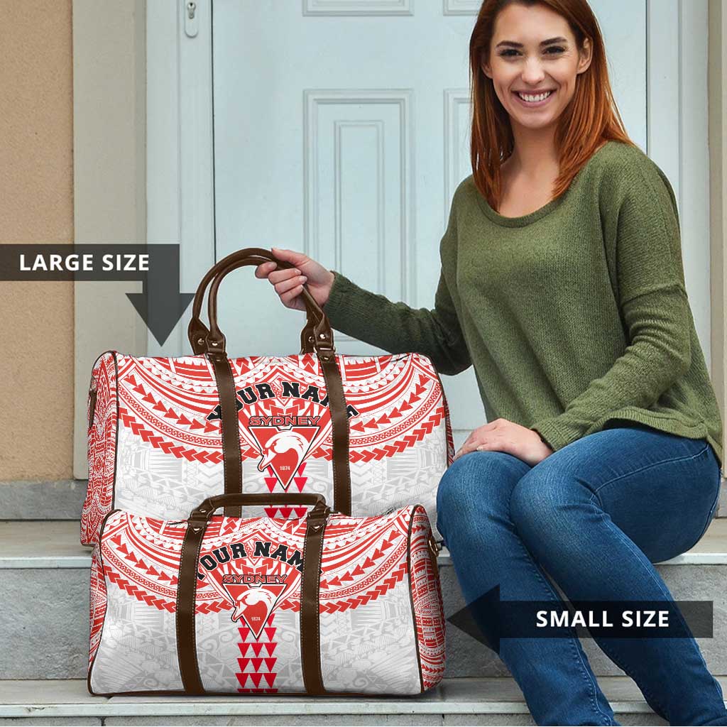 Personalized Sydney Swans Travel Bag Polynesian Tribal Pattern Heritage Football