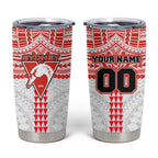 Personalized Sydney Swans Tumbler Cup Polynesian Tribal Pattern Heritage Football