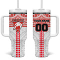 Personalized Sydney Swans Tumbler With Handle Polynesian Tribal Pattern Heritage Football