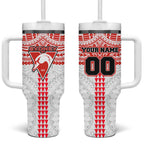 Personalized Sydney Swans Tumbler With Handle Polynesian Tribal Pattern Heritage Football
