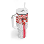 Personalized Sydney Swans Tumbler With Handle Polynesian Tribal Pattern Heritage Football
