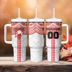 Personalized Sydney Swans Tumbler With Handle Polynesian Tribal Pattern Heritage Football