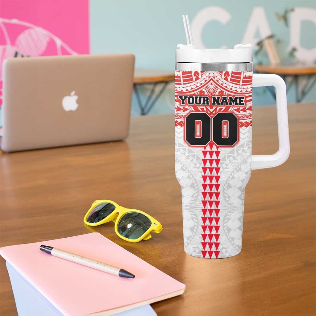 Personalized Sydney Swans Tumbler With Handle Polynesian Tribal Pattern Heritage Football
