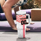 Personalized Sydney Swans Tumbler With Handle Polynesian Tribal Pattern Heritage Football