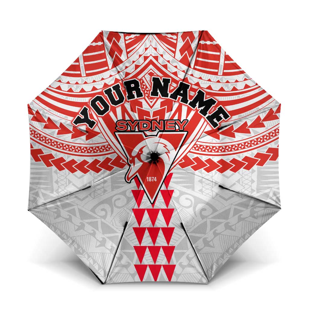 Personalized Sydney Swans Umbrella Polynesian Tribal Pattern Heritage Football