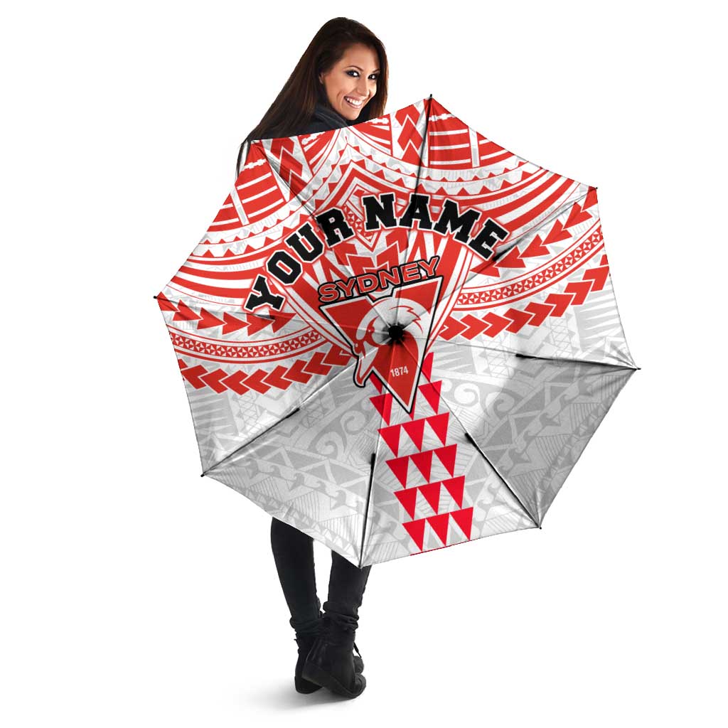Personalized Sydney Swans Umbrella Polynesian Tribal Pattern Heritage Football