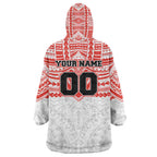 Personalized Sydney Swans Wearable Blanket Hoodie Polynesian Tribal Pattern Heritage Football