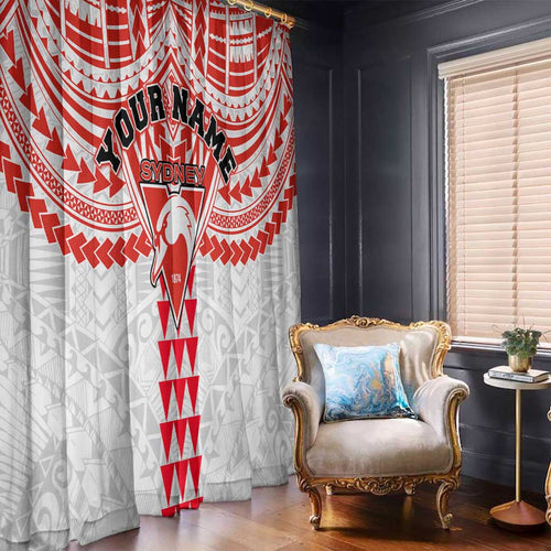 Personalized Sydney Swans Window Curtain Polynesian Tribal Pattern Heritage Football