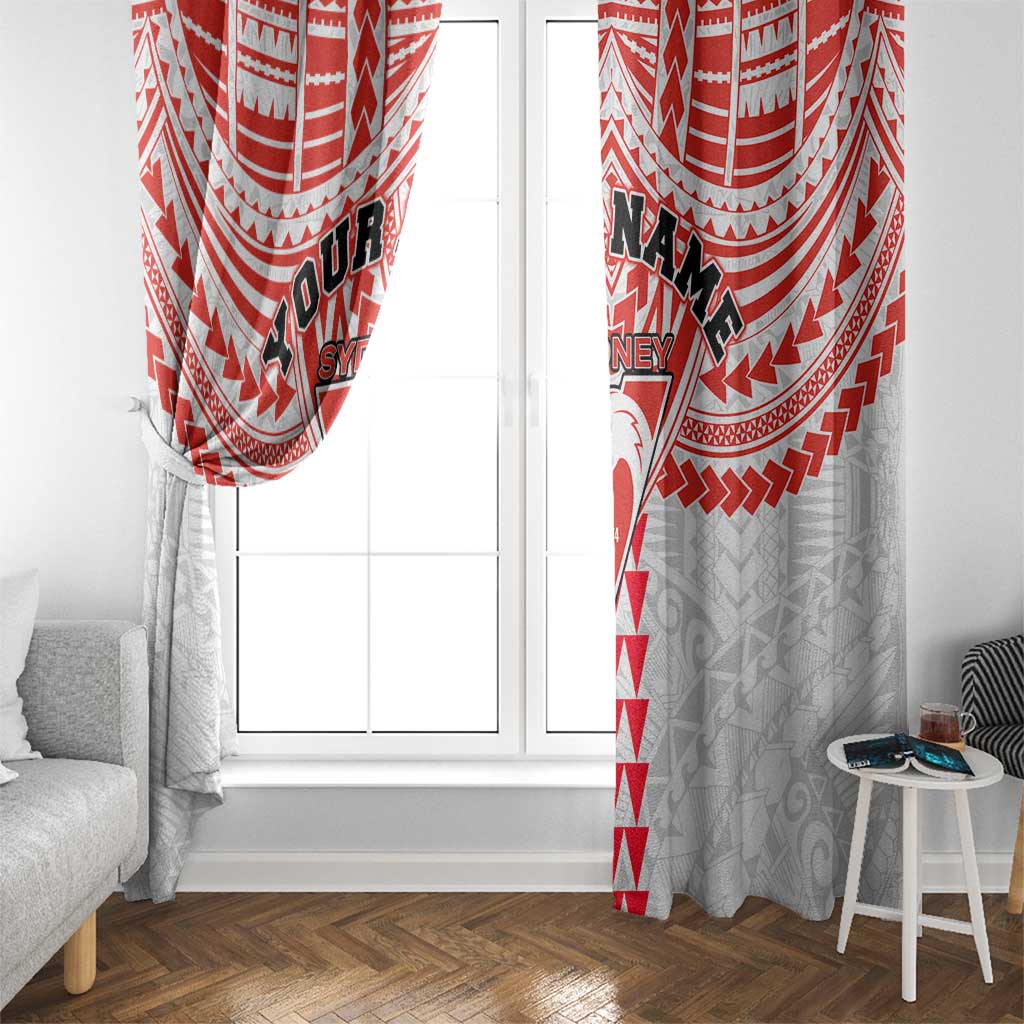 Personalized Sydney Swans Window Curtain Polynesian Tribal Pattern Heritage Football