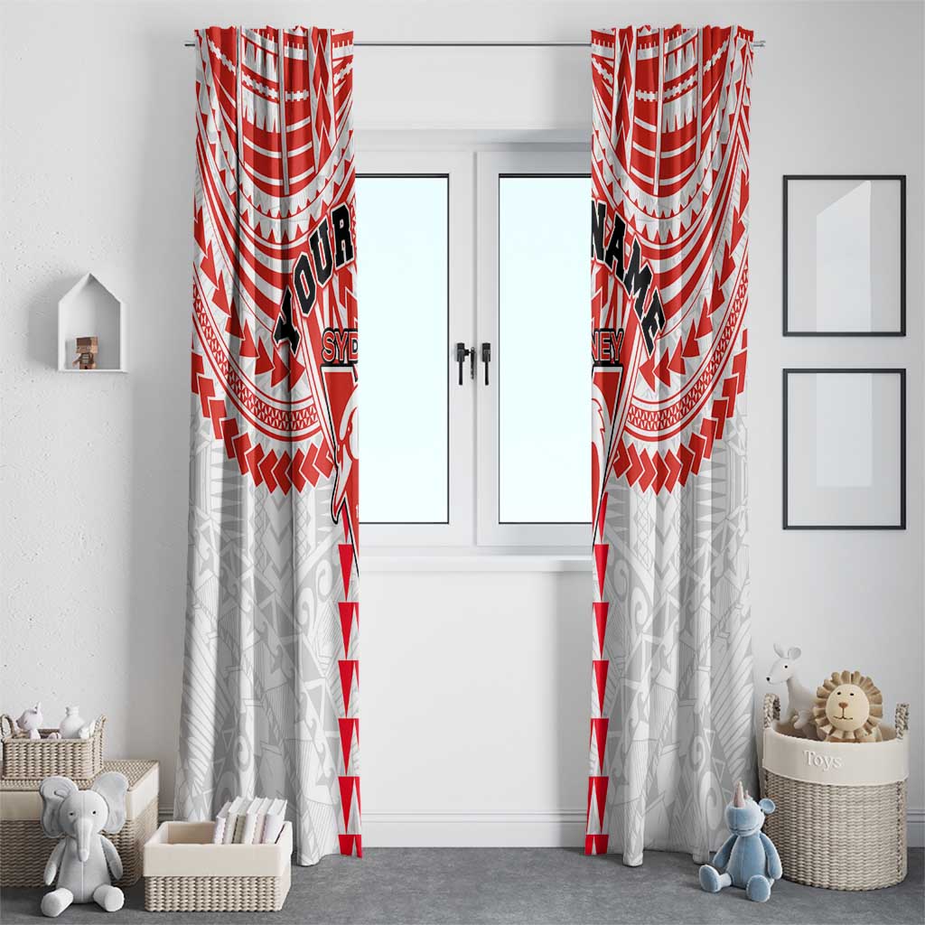 Personalized Sydney Swans Window Curtain Polynesian Tribal Pattern Heritage Football